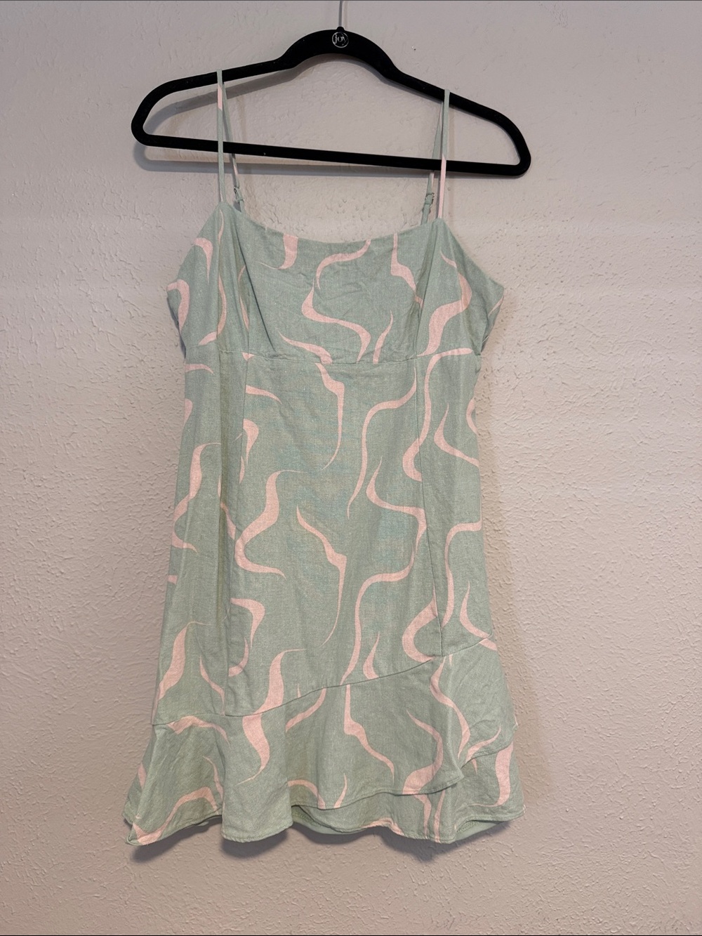 Light Mint & Pink linen Dress -